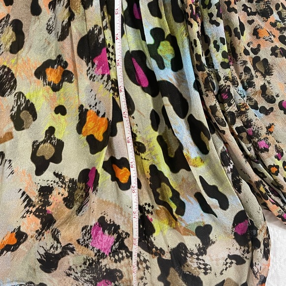 Anthropologie Bl^nk London Miranda Peasant Blouse Blank multi cheetah print S - Picture 7 of 9